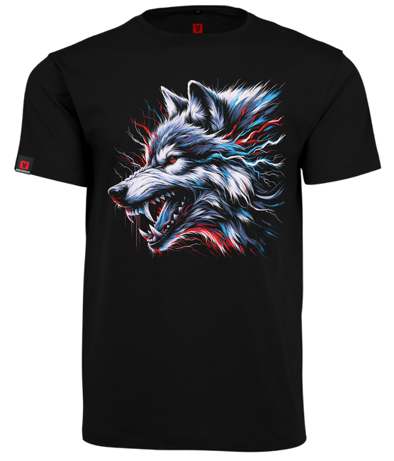 Męska koszulka z wilkiem VOYOVNIK "Lone Wolf" - czarna