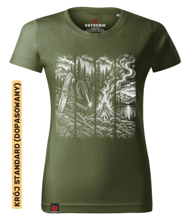 Koszulka damska standard VOYOVNIK "Camp Ritual (mono)" - khaki