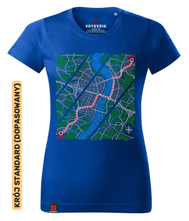 Koszulka damska standard VOYOVNIK "Urban Wayfinder" - niebieska