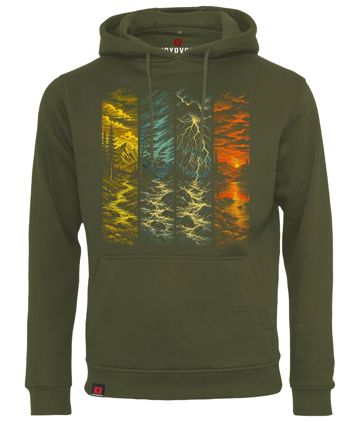 Bluza męska z kapturem VOYOVNIK Storm Front olive