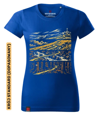 Koszulka damska standard VOYOVNIK "Beyond The Ridge" - niebieska