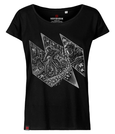 Koszulka damska oversize VOYOVNIK "Dirt Momemtum (mono)" - czarna