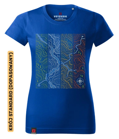Koszulka damska standard VOYOVNIK "Contour Quest" - niebieska