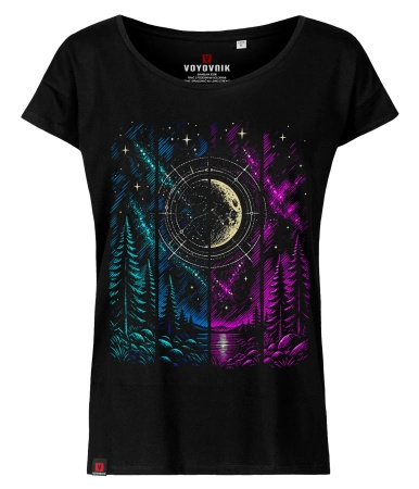 Koszulka damska oversize VOYOVNIK "Lunar Echo" - czarna