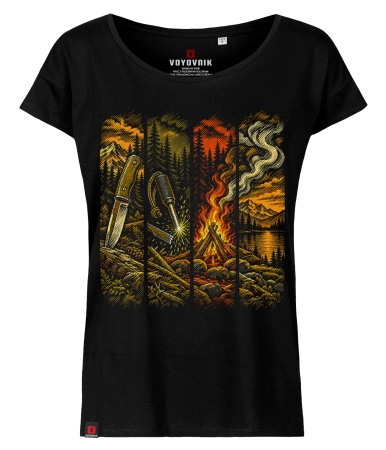 Koszulka damska oversize VOYOVNIK "Camp Ritual" - czarna