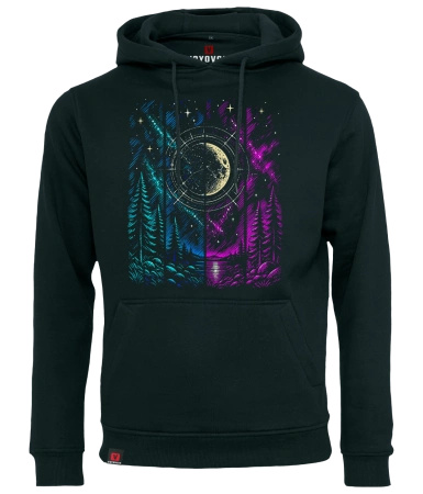 Bluza męska z kapturem VOYOVNIK "Lunar Echo" - czarna