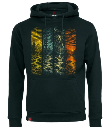 Bluza męska z kapturem VOYOVNIK "Storm Front" - czarna