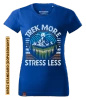 Koszulka damska standard VOYOVNIK "Trek More, Stress Less (V2)" - niebieska