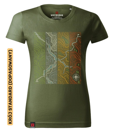 Koszulka damska standard VOYOVNIK "Contour Quest" - khaki