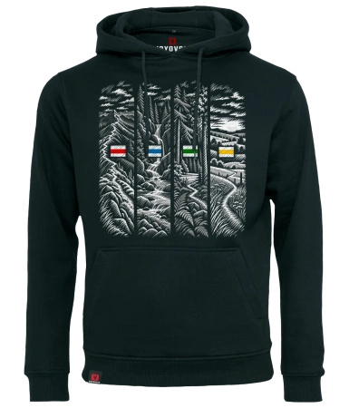Bluza męska z kapturem VOYOVNIK "Trail Chapters (mono)" - czarna