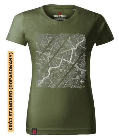 Koszulka damska standard VOYOVNIK "Urban Wayfinder (mono)" - khaki