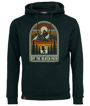 Bluza męska z kapturem VOYOVNIK "Off The Beaten Path (V2)" - czarna