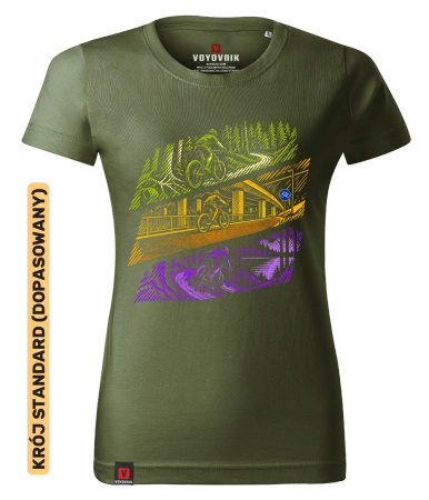 Koszulka damska standard VOYOVNIK "MTB Flow" - khaki