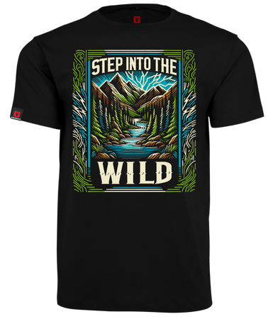 Koszulka męska VOYOVNIK "Step Into The Wild" - czarna, rozmiar XL [OUTLET]